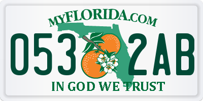 FL license plate 0532AB