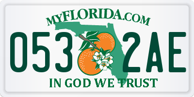 FL license plate 0532AE