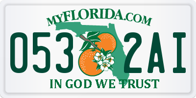FL license plate 0532AI