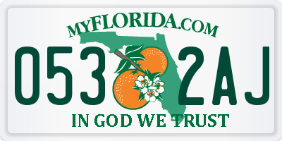 FL license plate 0532AJ