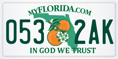 FL license plate 0532AK
