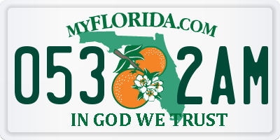 FL license plate 0532AM