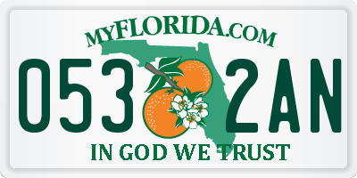 FL license plate 0532AN