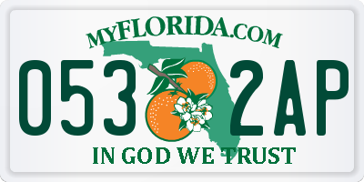FL license plate 0532AP