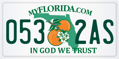 FL license plate 0532AS
