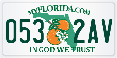 FL license plate 0532AV