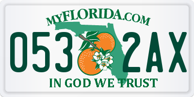 FL license plate 0532AX