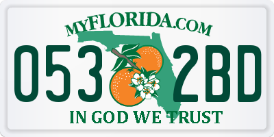 FL license plate 0532BD