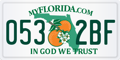 FL license plate 0532BF