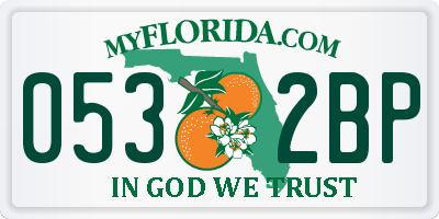 FL license plate 0532BP