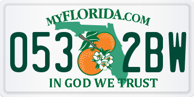 FL license plate 0532BW