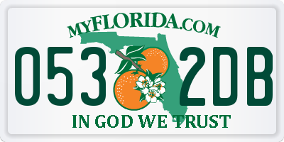 FL license plate 0532DB