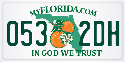 FL license plate 0532DH