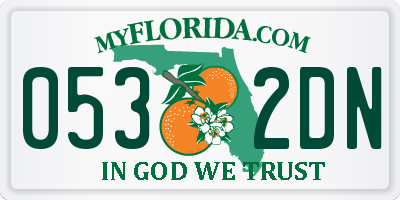 FL license plate 0532DN