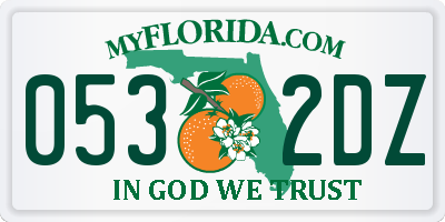 FL license plate 0532DZ