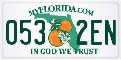 FL license plate 0532EN