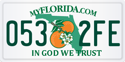 FL license plate 0532FE
