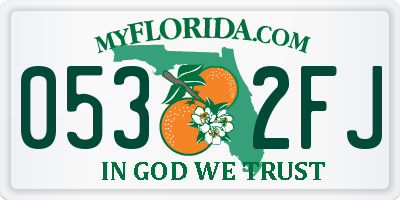 FL license plate 0532FJ
