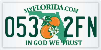 FL license plate 0532FN