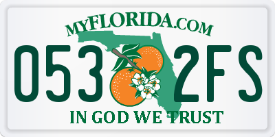 FL license plate 0532FS
