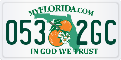 FL license plate 0532GC