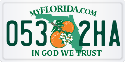 FL license plate 0532HA