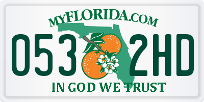 FL license plate 0532HD