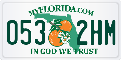 FL license plate 0532HM