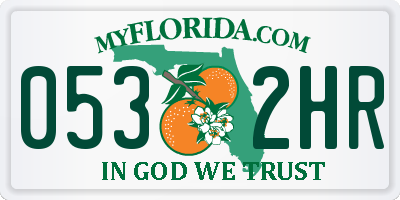 FL license plate 0532HR