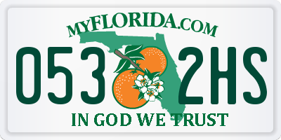 FL license plate 0532HS