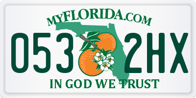 FL license plate 0532HX