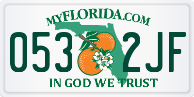 FL license plate 0532JF