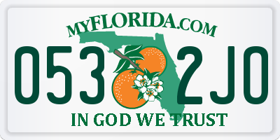 FL license plate 0532JO