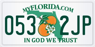 FL license plate 0532JP