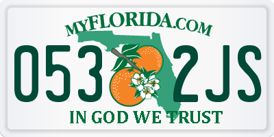 FL license plate 0532JS