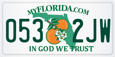 FL license plate 0532JW