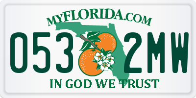 FL license plate 0532MW