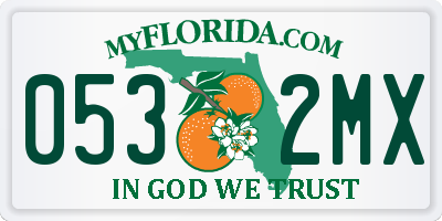 FL license plate 0532MX