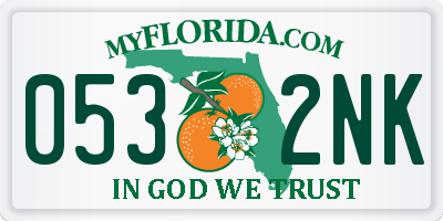 FL license plate 0532NK