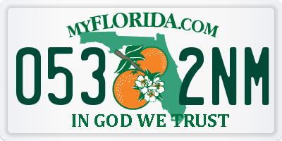 FL license plate 0532NM