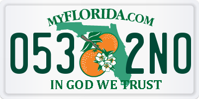 FL license plate 0532NO