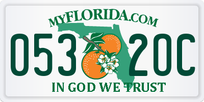 FL license plate 0532OC