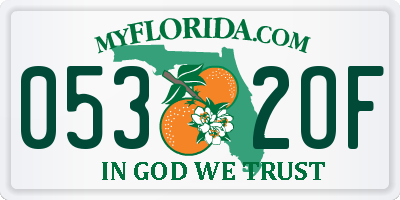 FL license plate 0532OF