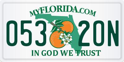 FL license plate 0532ON