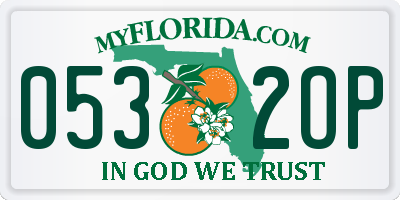 FL license plate 0532OP