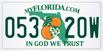 FL license plate 0532OW