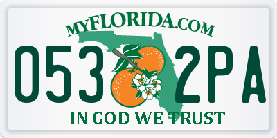 FL license plate 0532PA