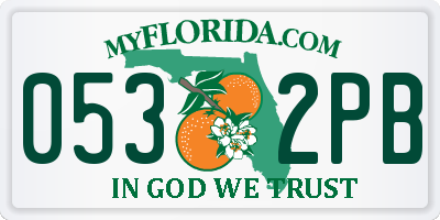 FL license plate 0532PB
