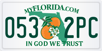 FL license plate 0532PC