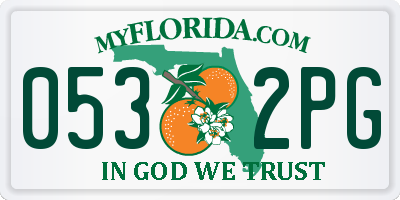 FL license plate 0532PG